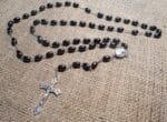 Catholic crystal Rosary with  haematite of pearls