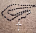 Catholic crystal Rosary with  haematite of pearls