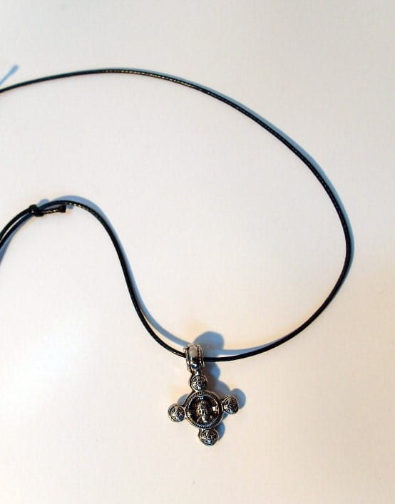Double Sided Old Sterling Silver Cross Jesus Christ Crucifix Necklace for Mens, Womens and Childrens Orthodox Roman Christian Catholic