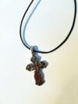 Double Sided Old Sterling Silver Cross Jesus Christ Crucifix Necklace for Mens, Womens and Childrens Orthodox Roman Christian Catholic