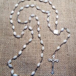Catholic crystal Rosary with mother of pearl