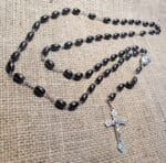Catholic crystal Rosary with  haematite of pearls