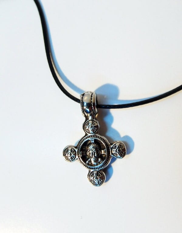 Double Sided Old Sterling Silver Cross Jesus Christ Crucifix Necklace for Mens, Womens and Childrens Orthodox Roman Christian Catholic