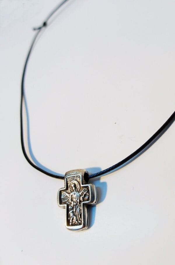Double Sided Old Sterling Silver Cross Jesus Christ Crucifix Necklace for Mens, Womens and Childrens Orthodox Roman Christian Catholic