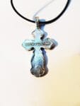 Double Sided Old Sterling Silver Cross Jesus Christ Crucifix Necklace for Mens, Womens and Childrens Orthodox Roman Christian Catholic