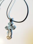 Double Sided Old Sterling Silver Cross Jesus Christ Crucifix Necklace for Mens, Womens and Childrens Orthodox Roman Christian Catholic