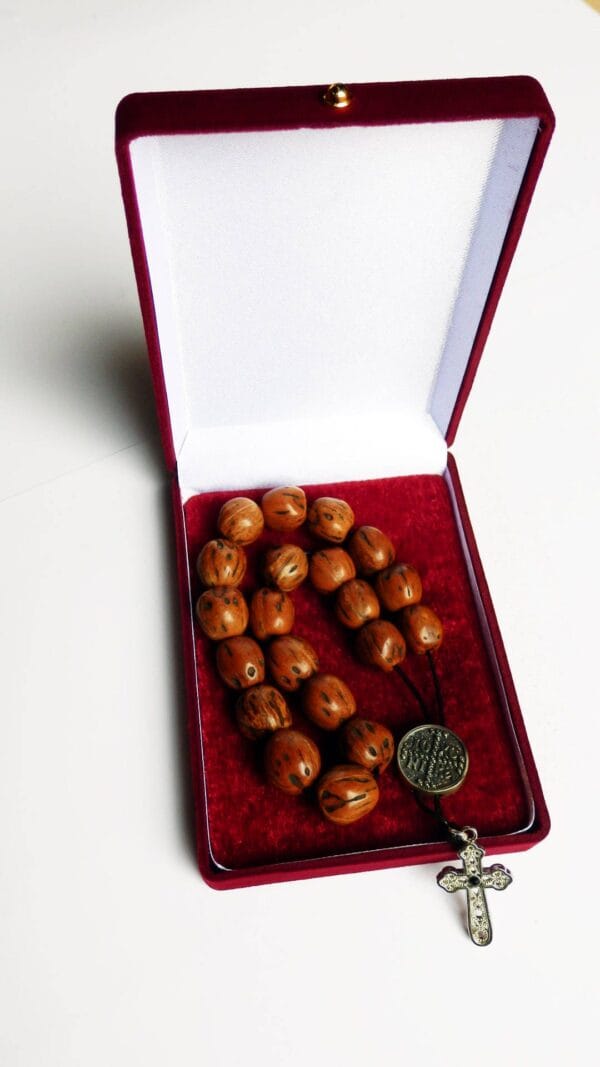 20 Brown Nutmeg Prayer Beads with Holy Myrrh – A Sacred Prayer Rope -Aromatic Nutmeg Prayer Rope with 20 Brown Beads and Blessed Myrrh