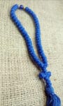 Prayer Rope 50 knots Blue silk thread with blue and gold beads with Holy anointing oil