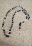 Catholic crystal Rosary with onyx of pearls