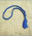 Prayer Rope 100 knots Blue silk thread with blue and gold beads with Holy anointing oil