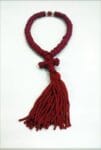 Prayer Rope 50 knots Red silk thread with red and gold beads with Holy anointing oil