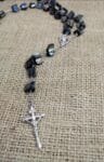 Catholic crystal Rosary with onyx of pearls