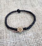 Prayer Rope 88 knots wool,wood cross and black beads with Holy anointing oil