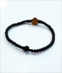 Prayer Rope 88 knots wool,wood cross and black beads with Holy anointing oil