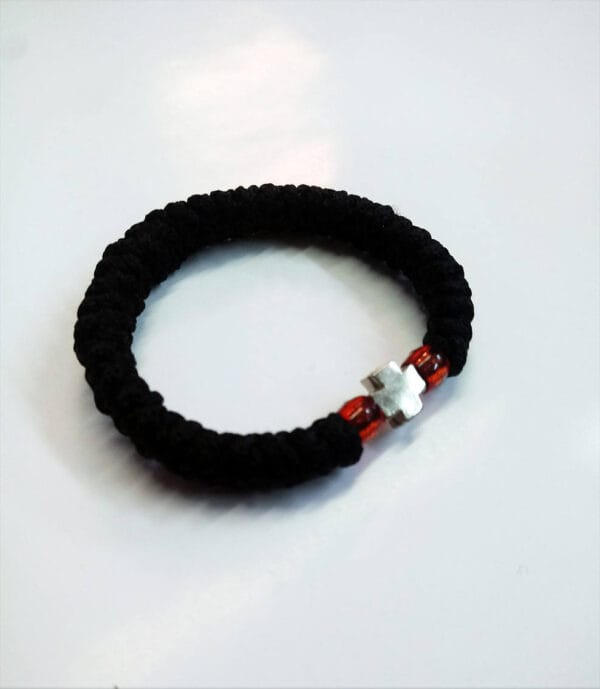 Prayer Rope 33 knots Elastic silver cross with Holy anointing oil