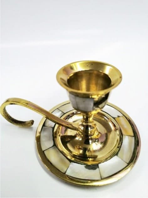 Antique Bronze Candlesticks & mother of pearl-candelabrum bronze-candleholder nacre-candelabra metal bronze Orthodox Catholic Christianity