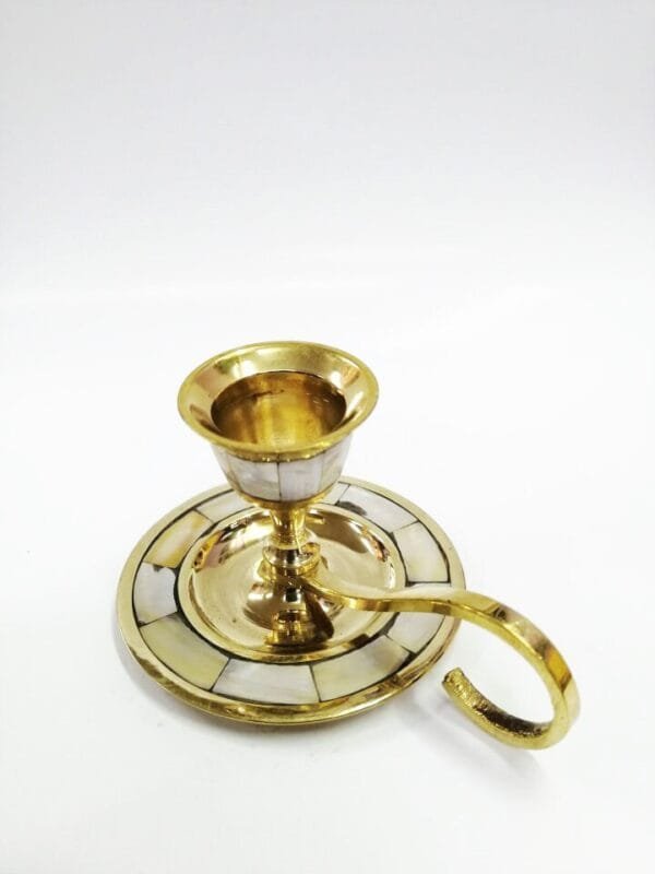 Antique Bronze Candlesticks & mother of pearl-candelabrum bronze-candleholder nacre-candelabra metal bronze Orthodox Catholic Christianity