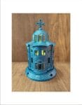 Blue Standing Church Oil Lamp