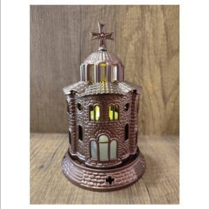 Metallic Brown Standing Church Oil Lamp
