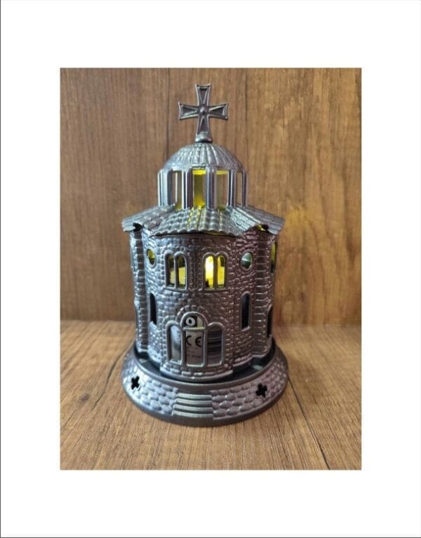 Gray Standing Church Oil Lamp