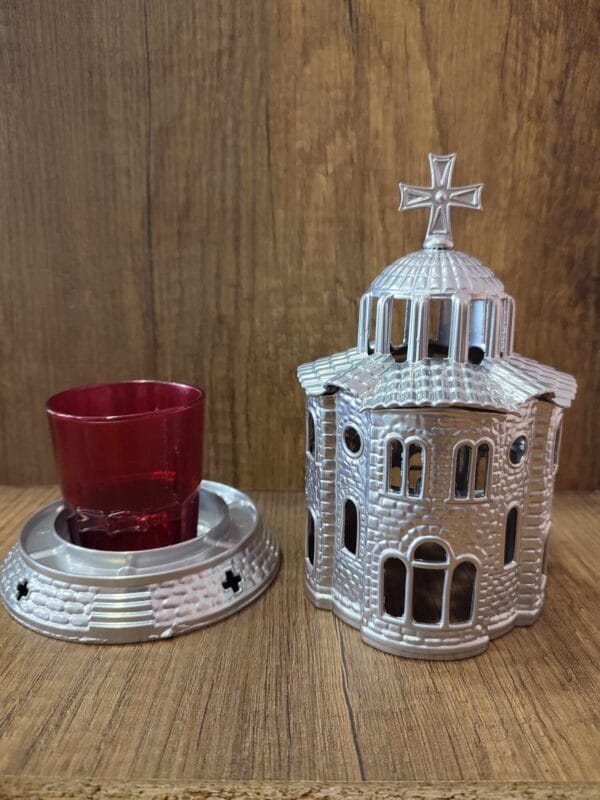 Silver Standing Church Oil Lamp