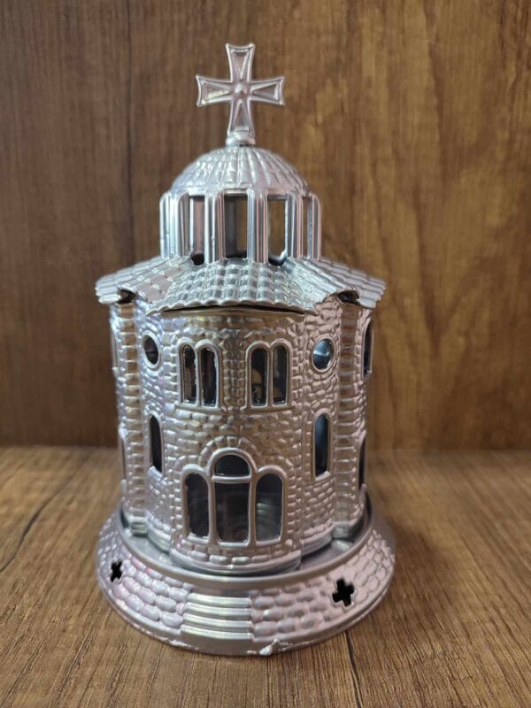 Silver Standing Church Oil Lamp