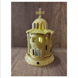 Gold Standing Church Oil Lamp