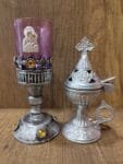 Set Oil lamp with Silver Censer