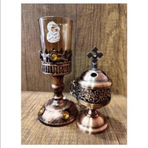 Set Oil lamp with Bronze Censer