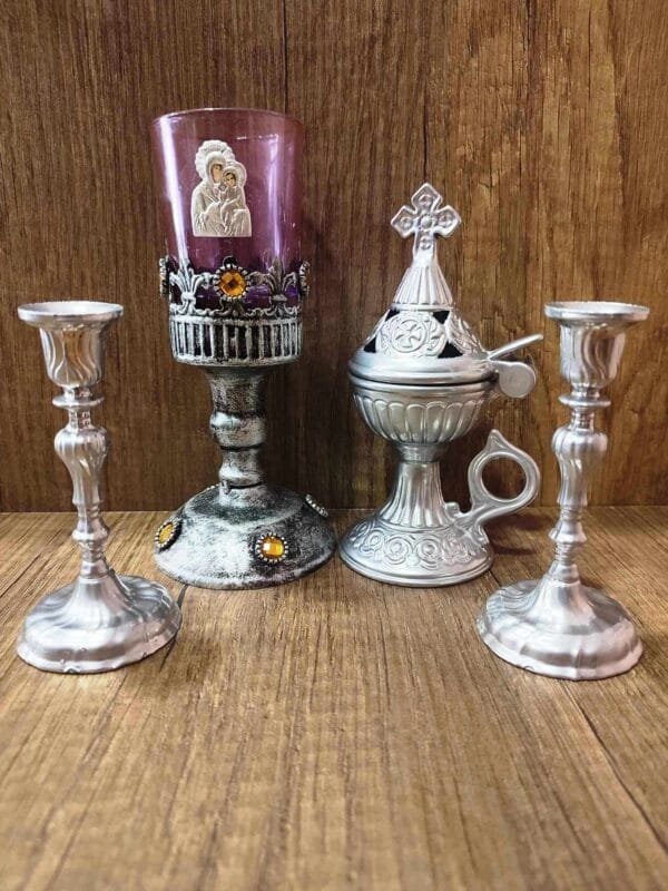 Set Oil lamp with Silver Censer
