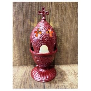 Red Standing Oil Lamp