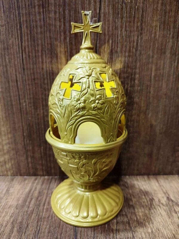 Gold Standing Oil Lamp
