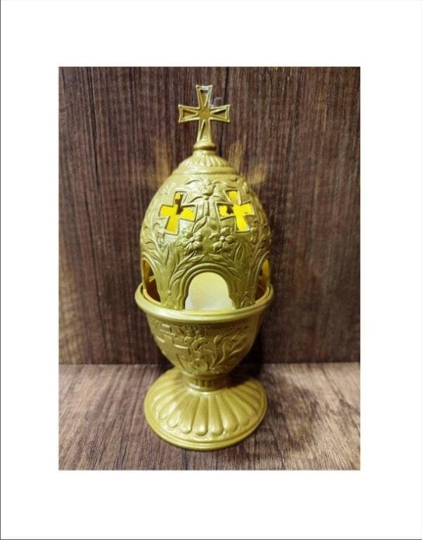 Gold Standing Oil Lamp
