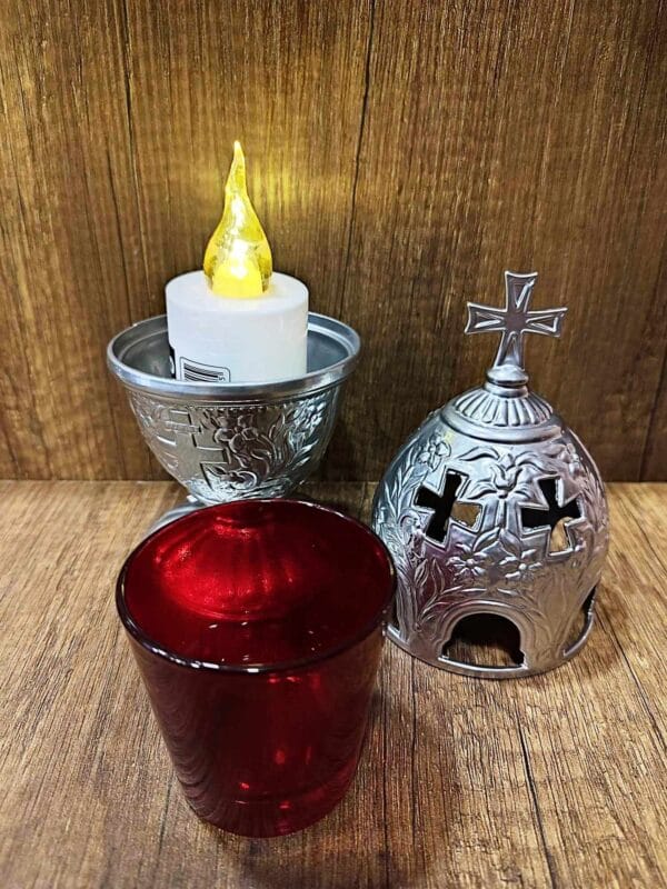 Silver Standing Oil Lamp