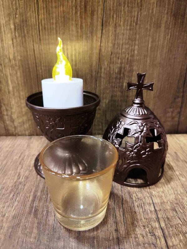 Brown Standing Oil Lamp