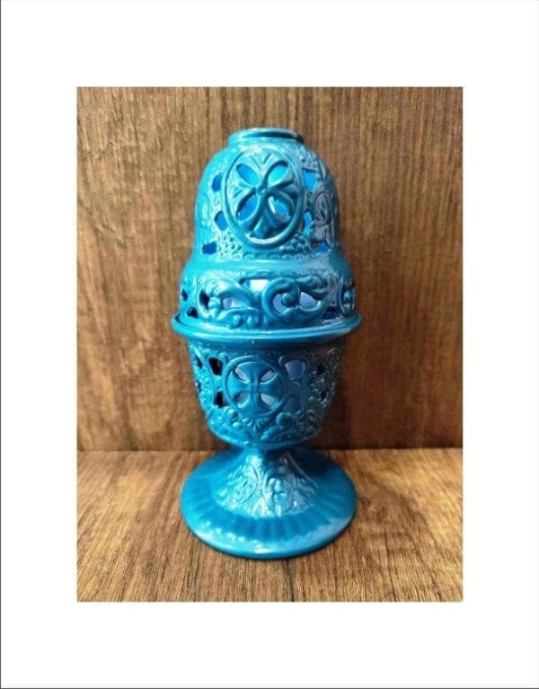 Blue Standing Oil Lamp