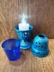 Blue Standing Oil Lamp