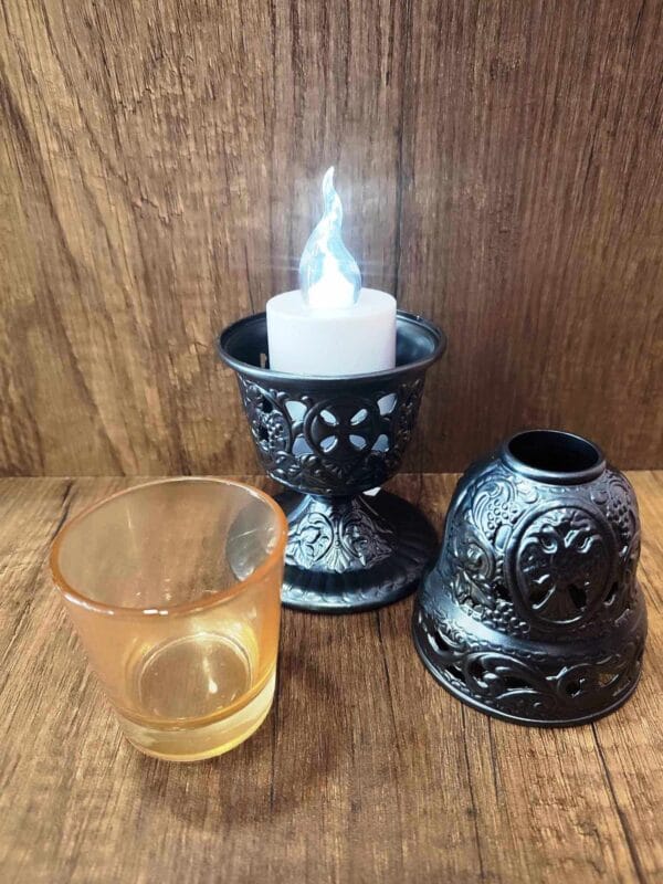 Gray Standing Oil Lamp