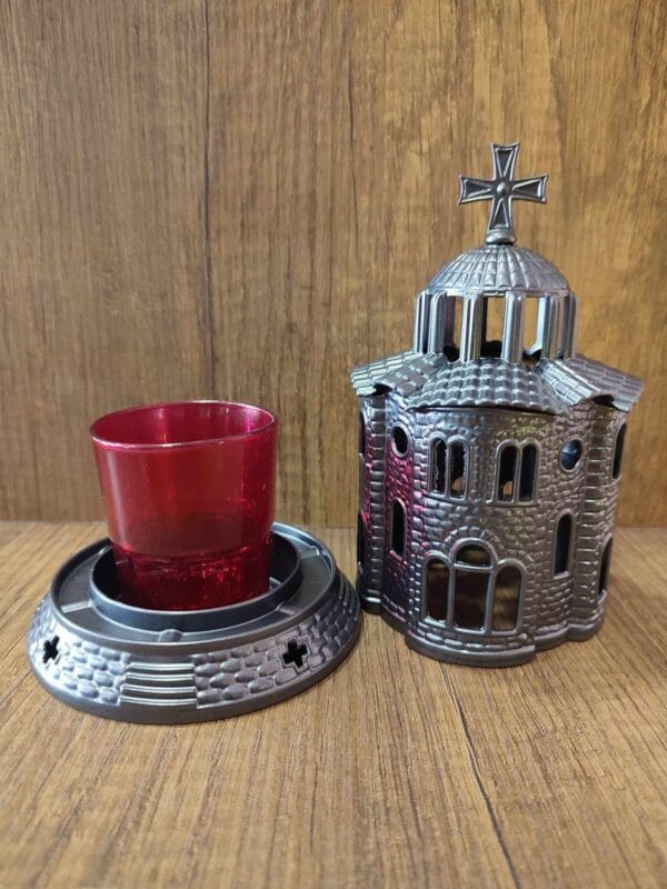 Gray Standing Church Oil Lamp