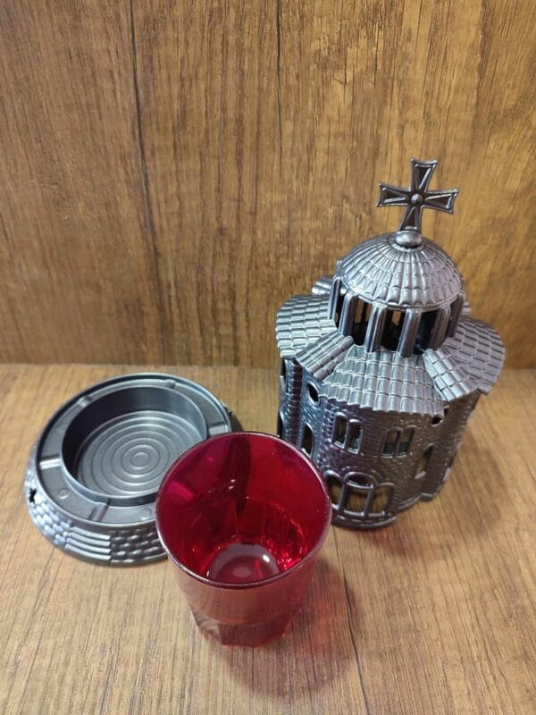 Gray Standing Church Oil Lamp