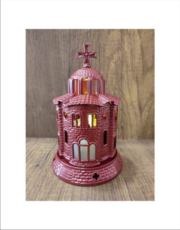 Red Standing Church Oil Lamp