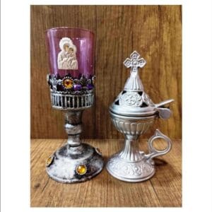 Set Oil lamp with Silver Censer
