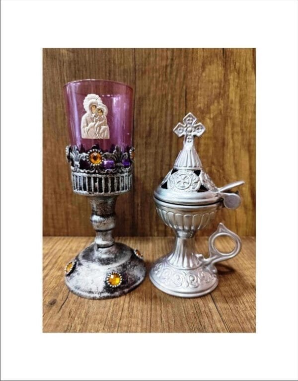 Set Oil lamp with Silver Censer