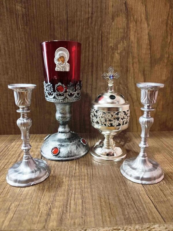 Set Oil lamp with Silver Censer