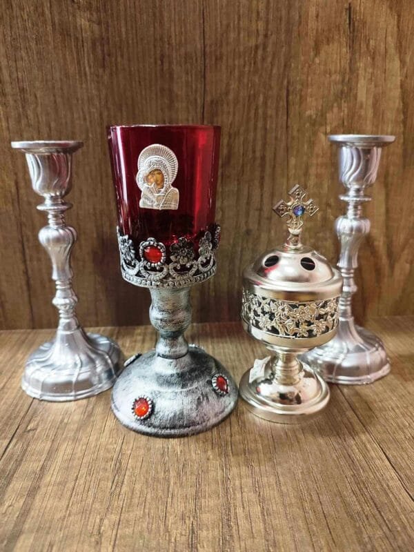 Set Oil lamp with Silver Censer