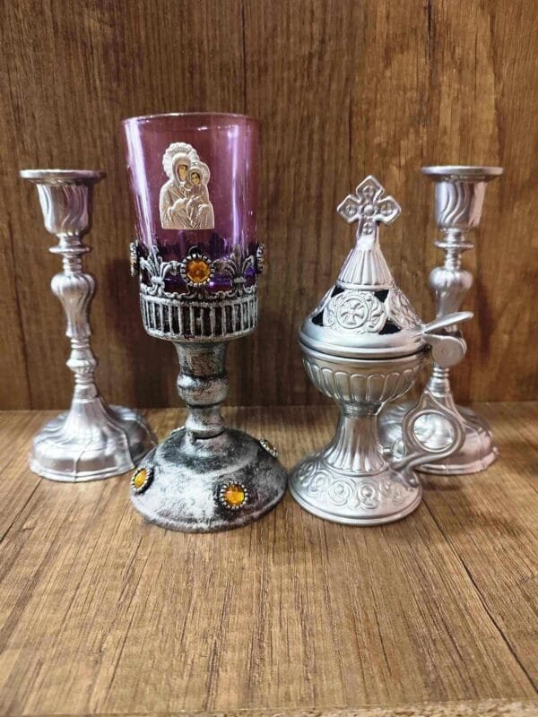 Set Oil lamp with Silver Censer