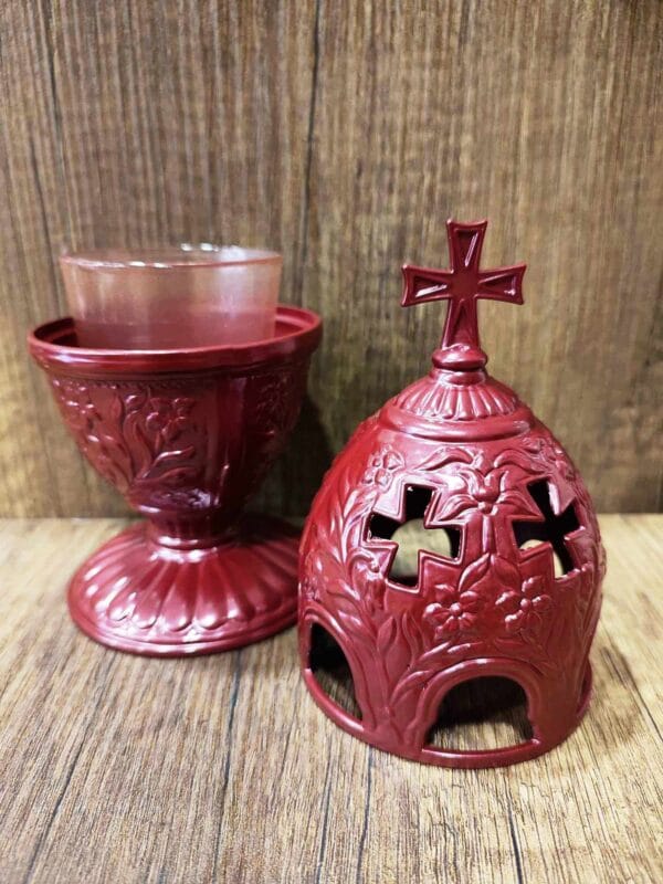 Red Standing Oil Lamp