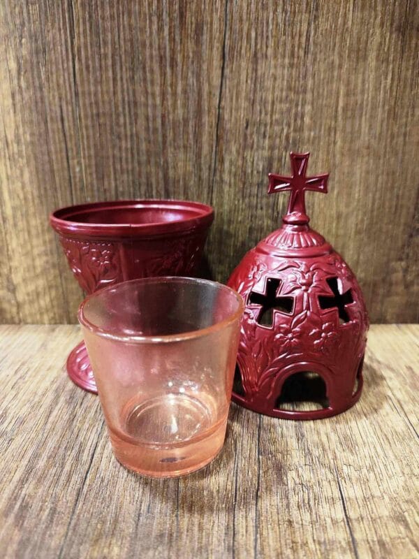 Red Standing Oil Lamp