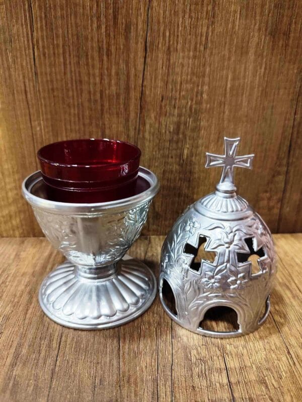Silver Standing Oil Lamp