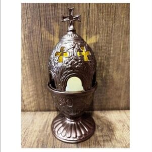 Brown Standing Oil Lamp
